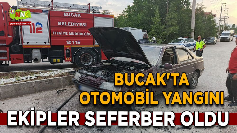 Bucak'ta otomobil yangını Ekipler seferber oldu