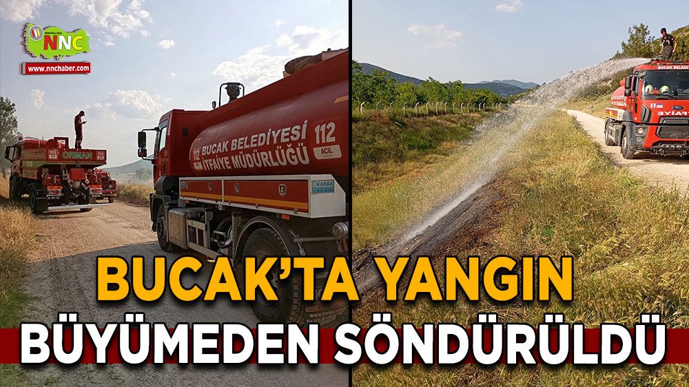Burdur Bucak'ta dere içi ot yangını