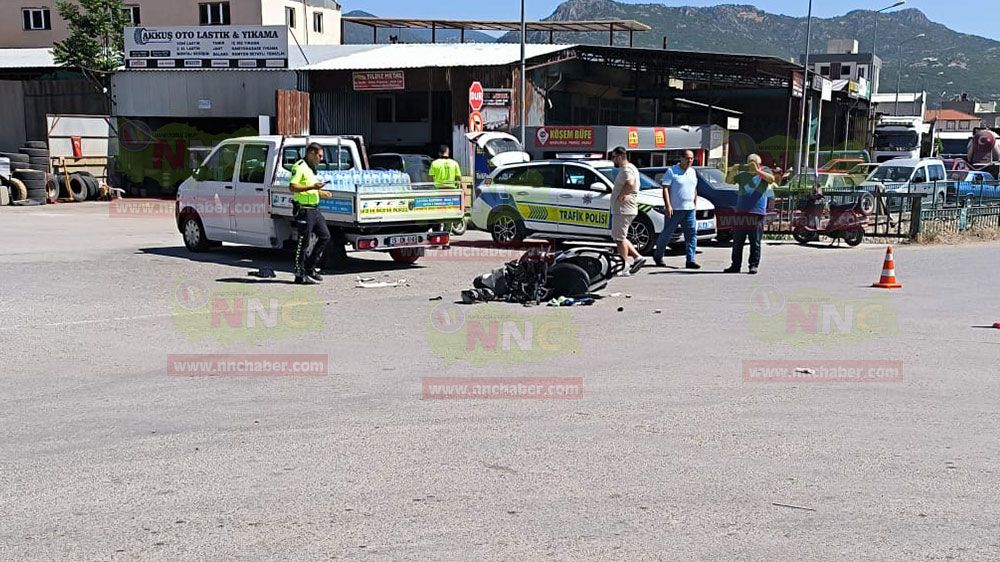 Burdur Bucak trafik kazası Motosiklet sürücüsü yaralandı