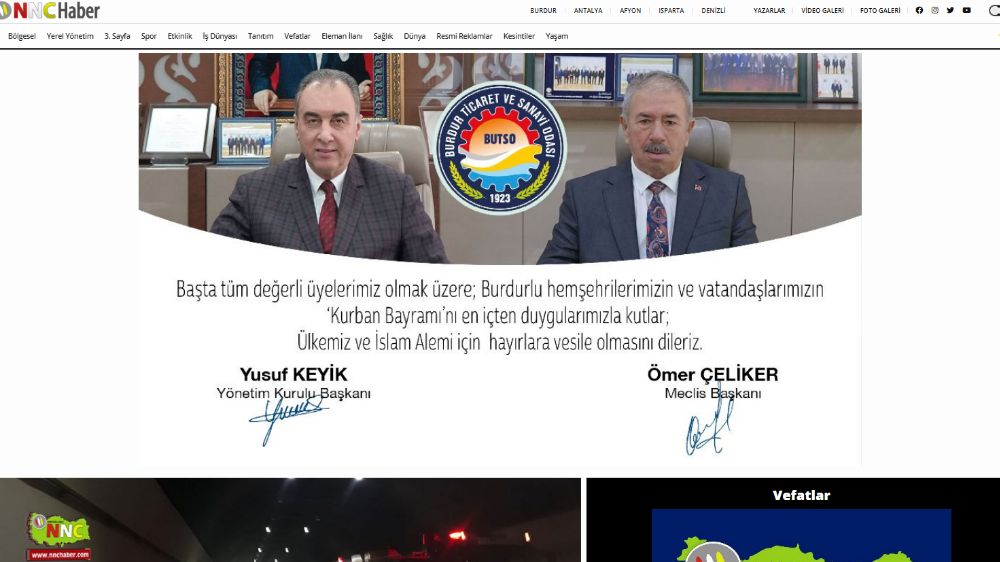 Burdur Ticaret ve Sanayi Odası Kurban Bayramı Banner