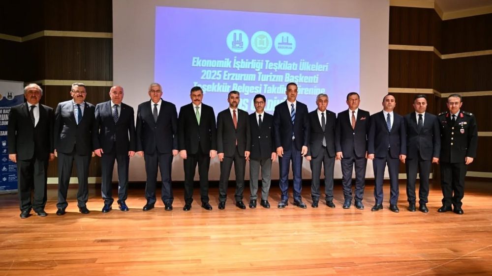 EİT 2025 Erzurum Turizm Başkenti teşekkür belgesi takdim töreni düzenlendi