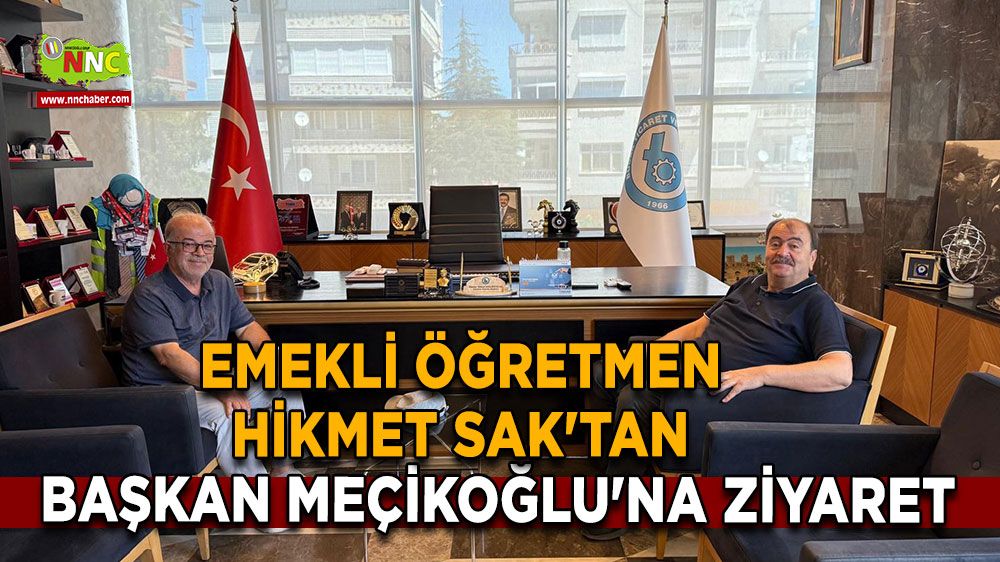 Emekli öğretmen Hikmet Sak'tan Başkan Meçikoğlu'na ziyaret