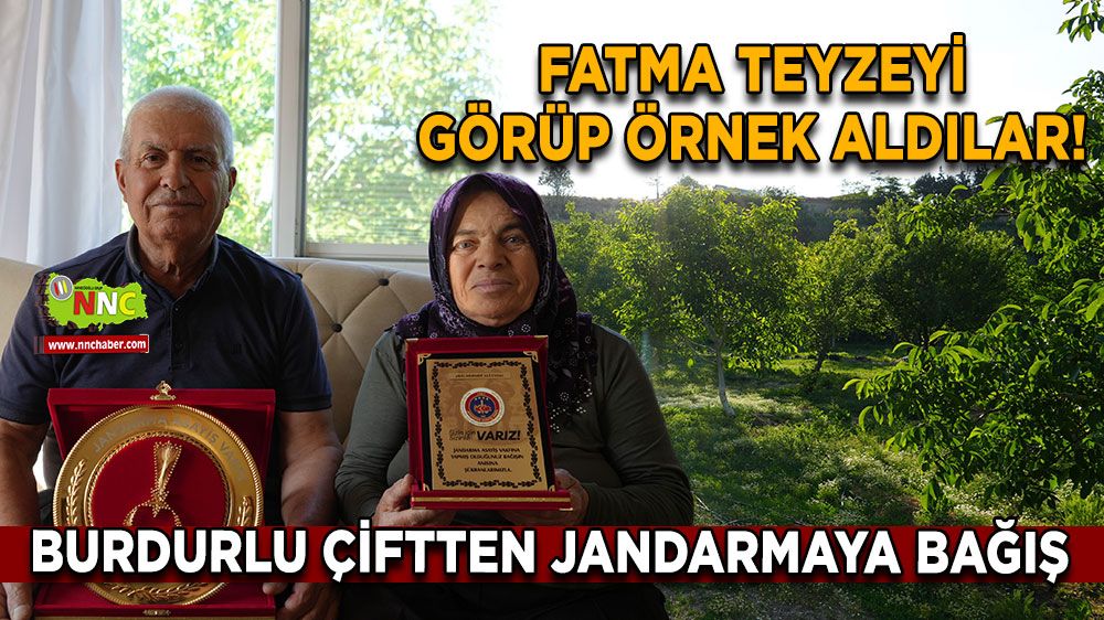 Fatma teyzeyi görüp örnek aldılar! Burdurlu çiftten jandarmaya bağış