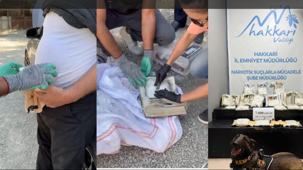 Hakkari'de kitap ve korse içerisinde 7 kilo metamfetamin ele geçirildi