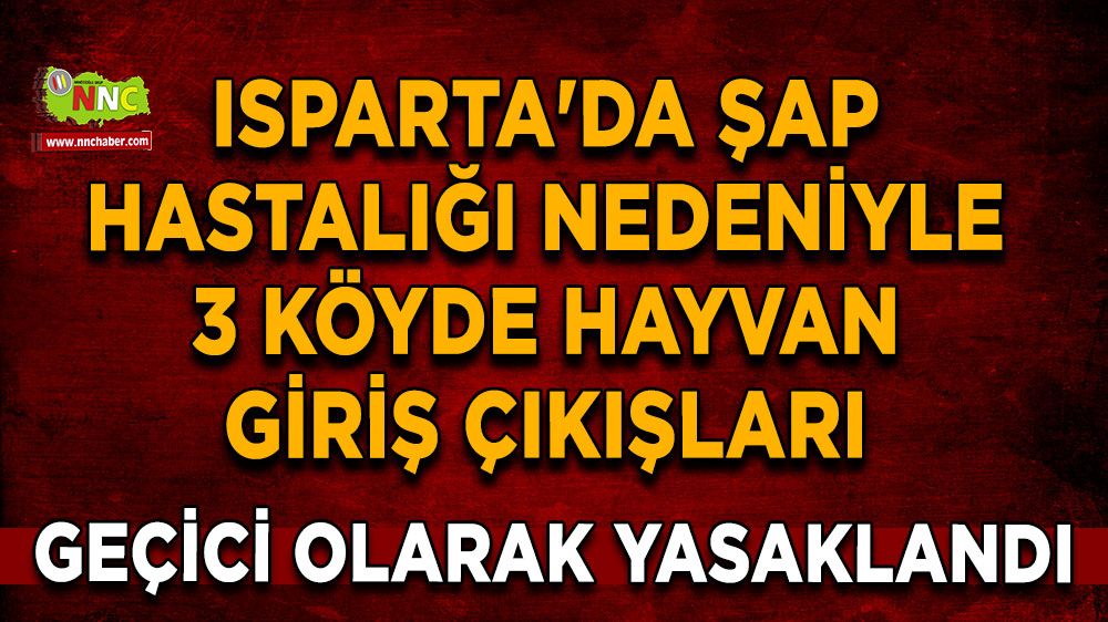 Isparta'da şap hastalığı nedeniyle 3 köyde hayvan giriş çıkışları geçici olarak yasaklandı