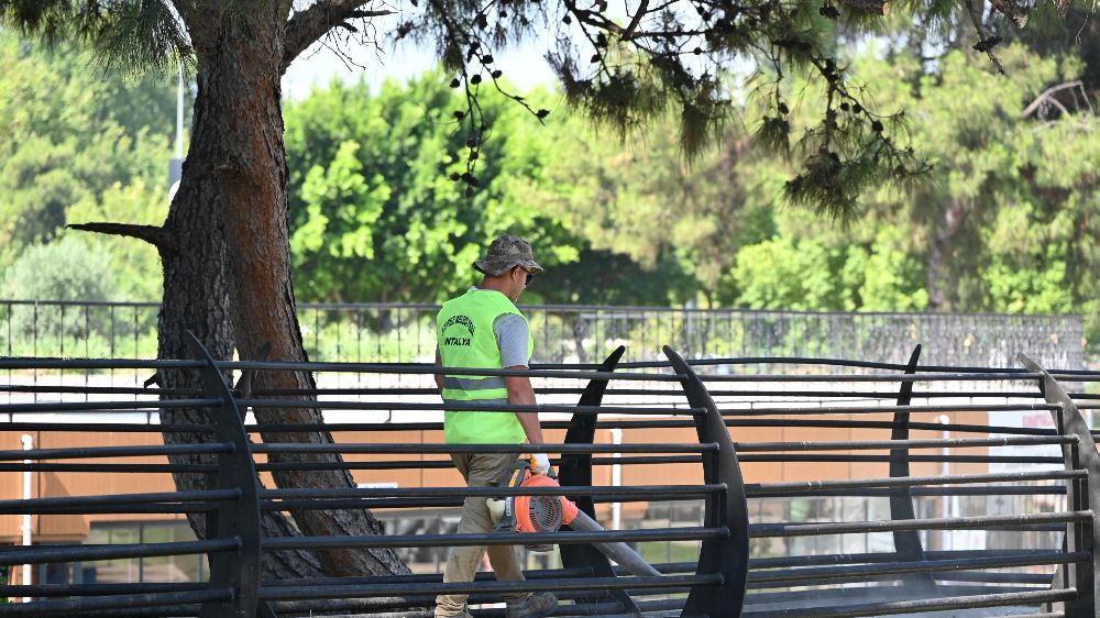 Kepez'de Tek Sarnıç Parkı'nda temizlik seferberliği