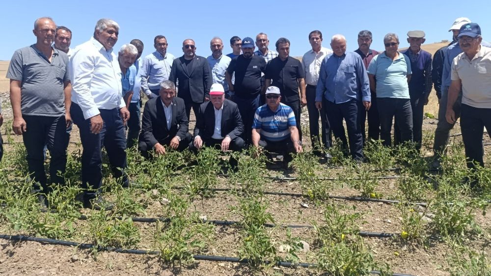 TZOB Başkanı, dolu sonrası zarar gören tarlaları inceledi