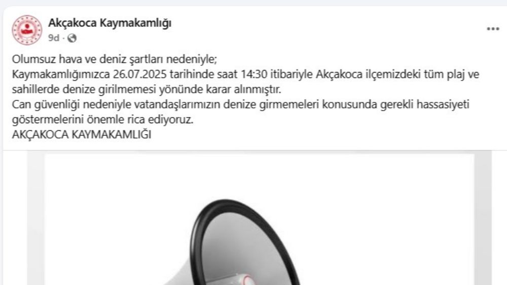Akçakoca’da denize girilmemesi kararı alındı