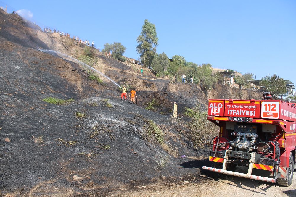 Alevler, evlere ulaşmadan söndürüldü