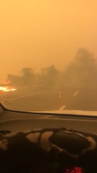 Alevlerin arasındaki dehşet anları kamerada
