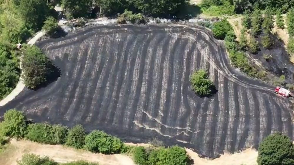 Anız yangını büyümeden söndürüldü