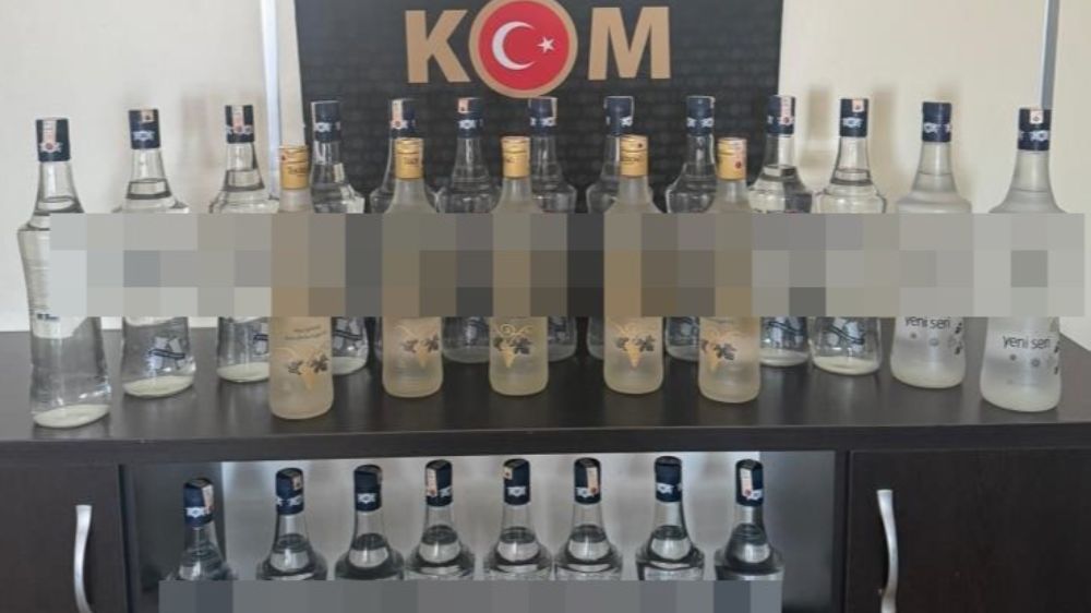  Aydın’da 25 litre sahte içki ele geçirildi