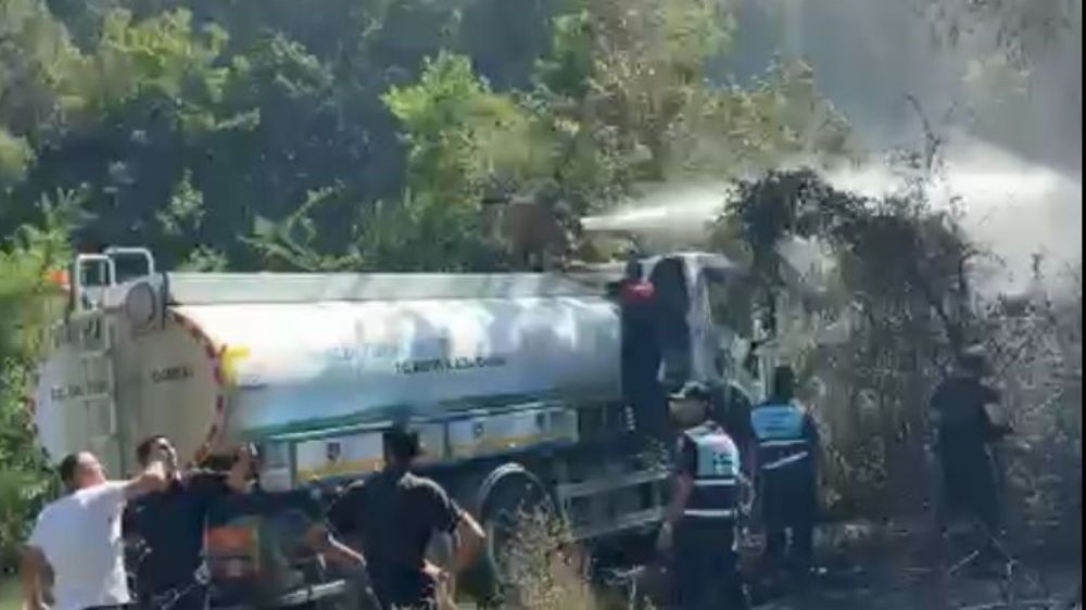 Bartın'da bahçe yangını ormana sıçramadan söndürüldü