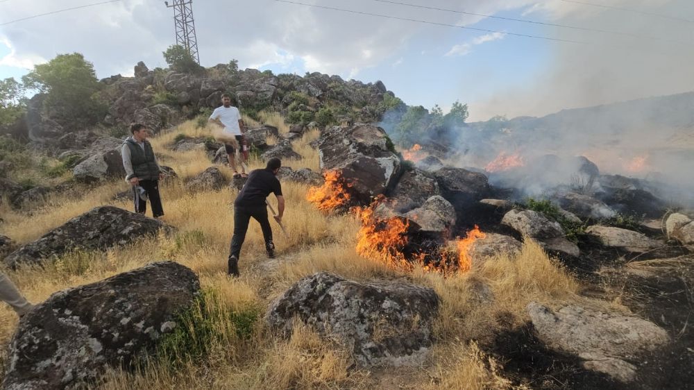 Bitlis'te örtü yangını