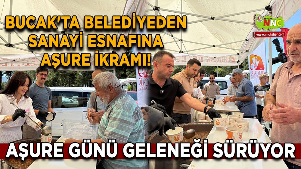 Bucak'ta Belediyeden Sanayi esnafına aşure ikramı! Aşure günü geleneği sürüyor