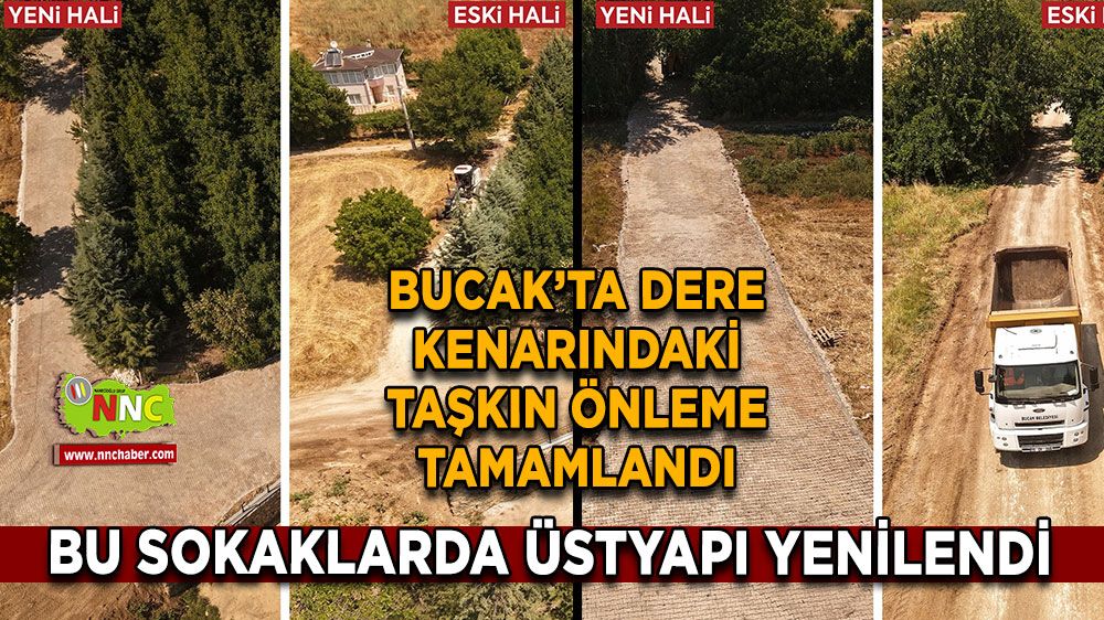 Bucak’ta dere kenarındaki taşkın önleme tamamlandı, üstyapı yenilendi