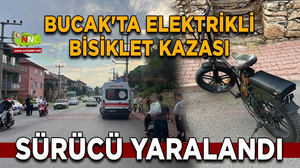 Bucak'ta elektrikli bisiklet kazası Sürücü yaralandı