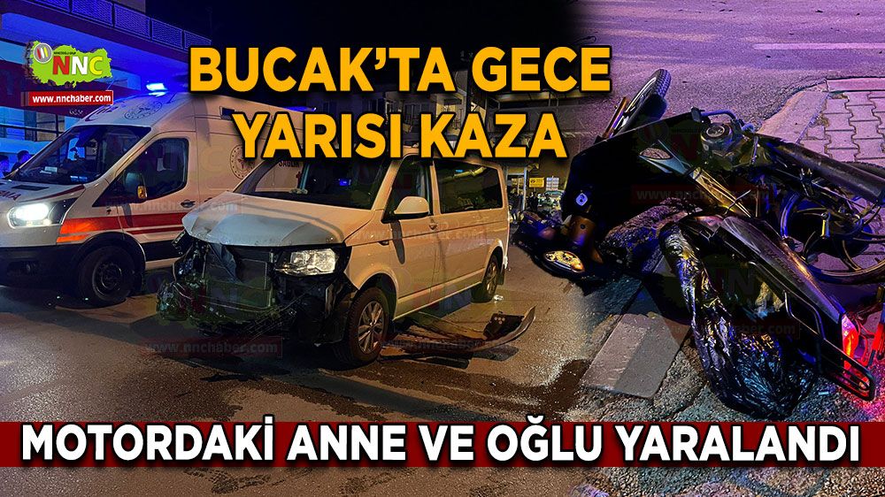 Bucak’ta gece yarısı kaza Motosikletteki 2 kişi yaralandı