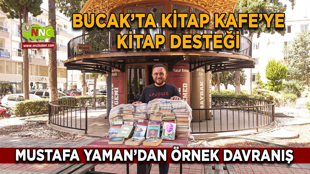 Bucak’ta Kitap Kafe’ye kitap desteği Mustafa Yaman’dan örnek davranış