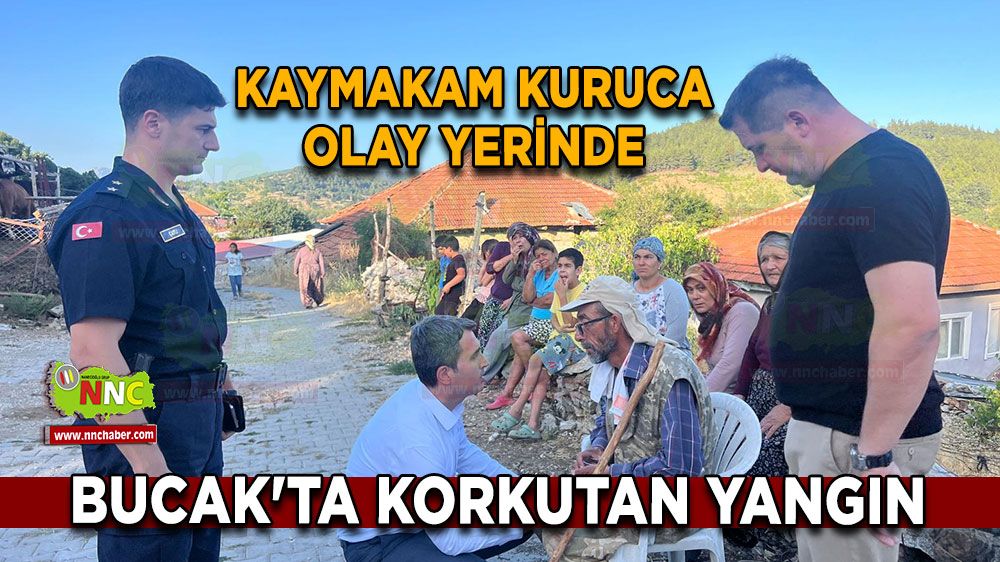 Bucak'ta korkutan yangın Kaymakam Kuruca olay yerinde