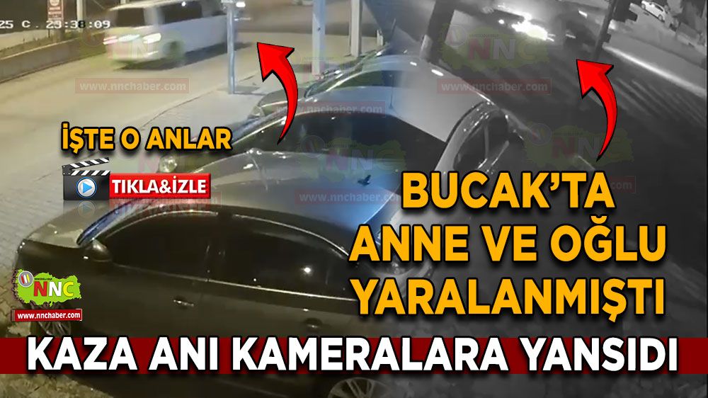Bucak'ta motosiklet ile araç çarpıştı O anlar kameraya yansıdı