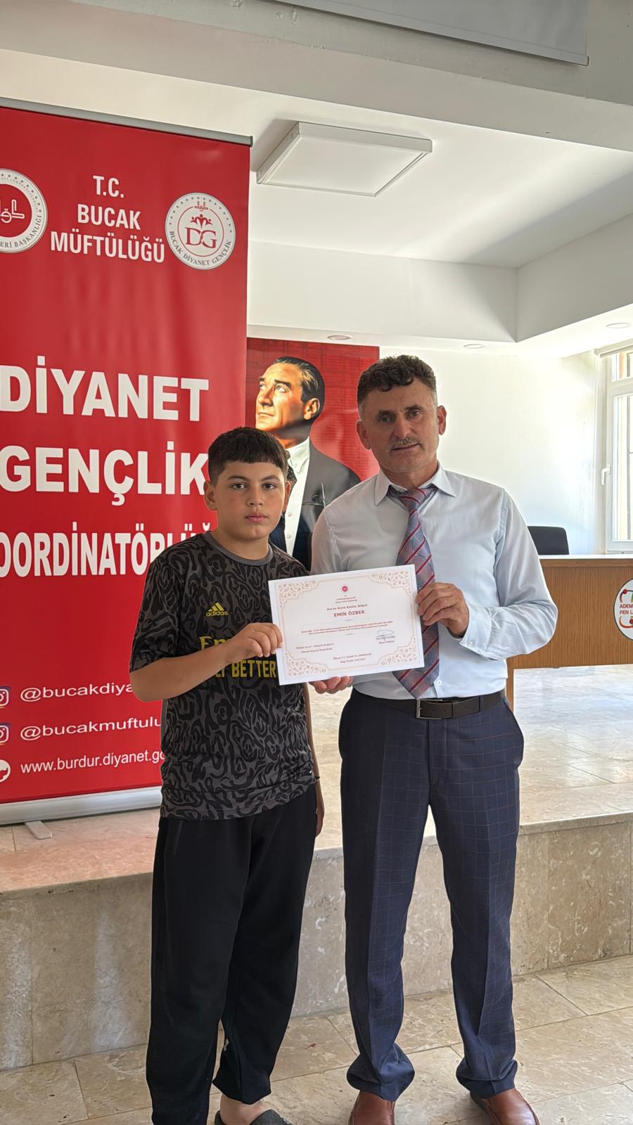 Bucak’ta Yatılı Yaz Kur’an Kursları sertifika töreniyle sona erdi