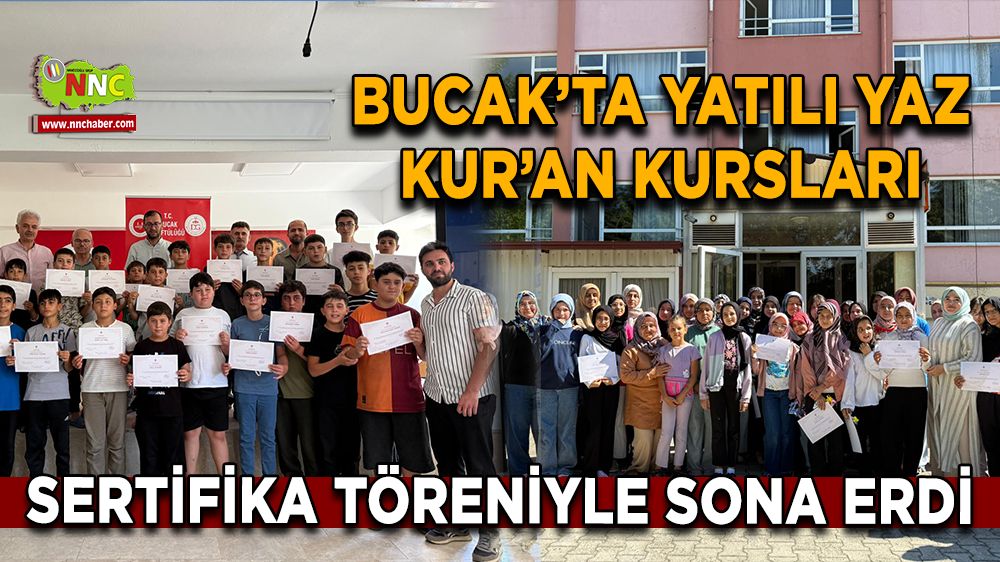 Bucak’ta Yatılı Yaz Kur’an Kursları sertifika töreniyle sona erdi