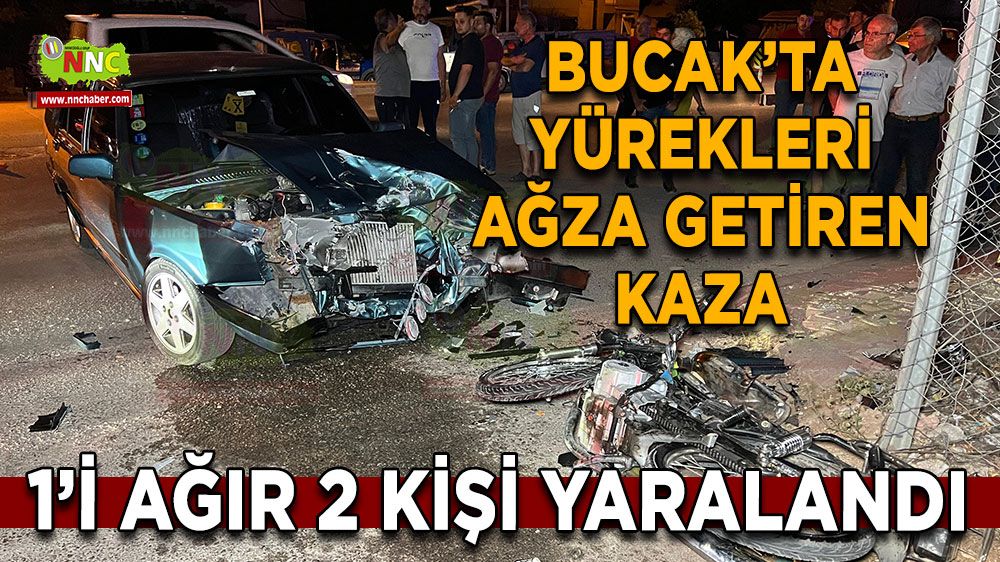 Bucak’ta yürekleri ağza getiren kaza 1’i ağır 2 kişi yaralandı