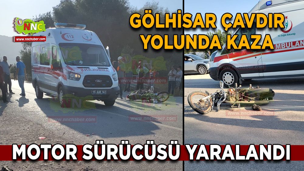 Burdur’da motosiklet kazası Otomobile çarptı, Sürücü ağır yaralı