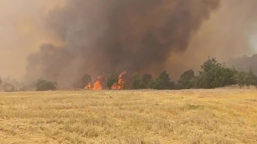 Denizli’de devam eden orman yangınına havadan ve karadan müdahale sürüyor