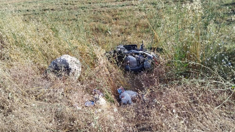 Devrilen motosikletin sürücüsü yaralandı