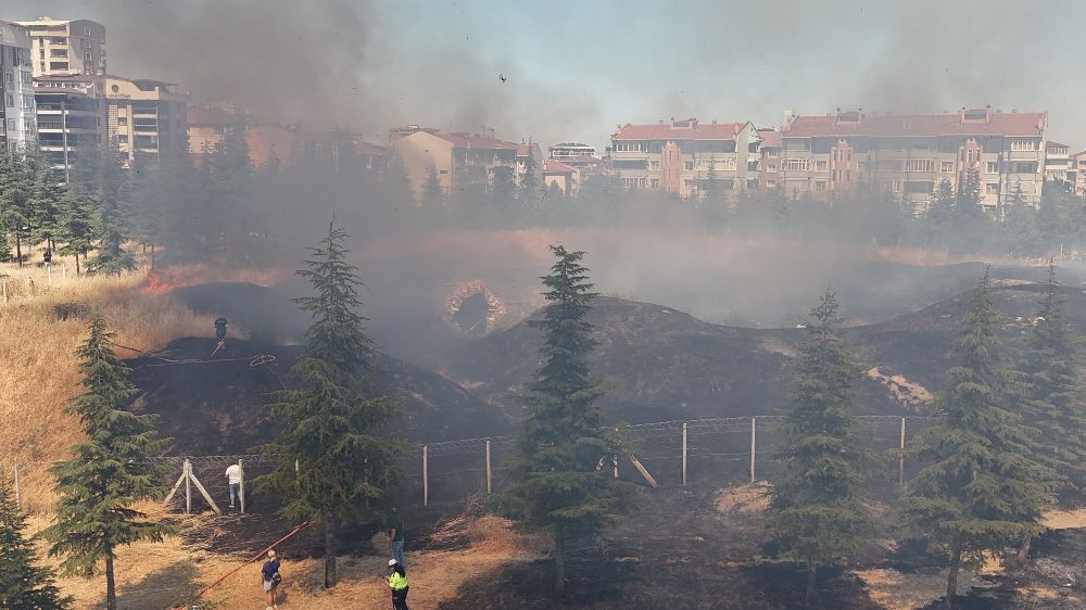 Edirne'de çıkan yangın tarihi tabyaya zarar verdi