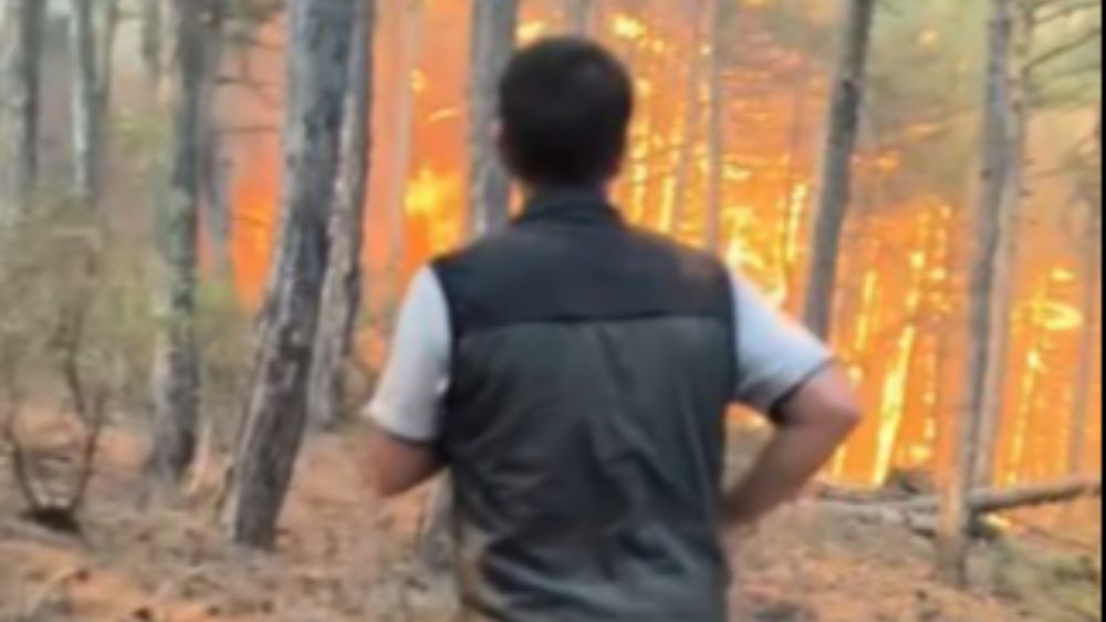 Ekiplerin yangının ortasında kaldığı anlara ait görüntüler ortaya çıktı