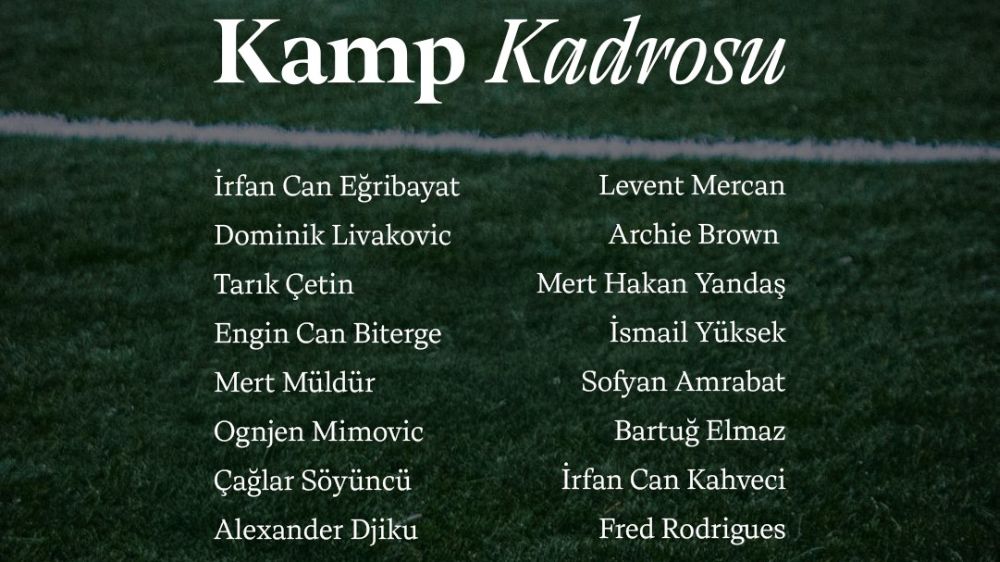 Fenerbahçe'nin Portekiz kampı kadrosu belli oldu
