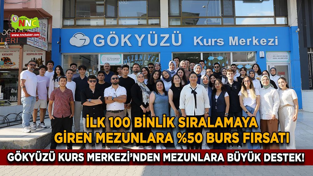 Gökyüzü Kurs Merkezi’nden büyük destek İlk 100 binlik sıralamaya %50 burs