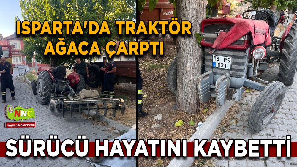 Isparta'da traktör ağaca çarptı, sürücü hayatını kaybetti