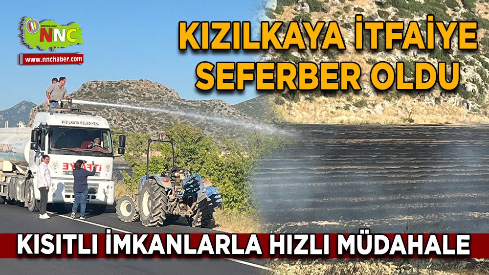 Kızılkaya itfaiye seferber oldu Kısıtlı imkanlarla hızlı müdahale