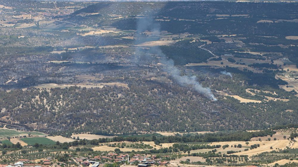 Kula'da orman yangınına müdahale sürüyor