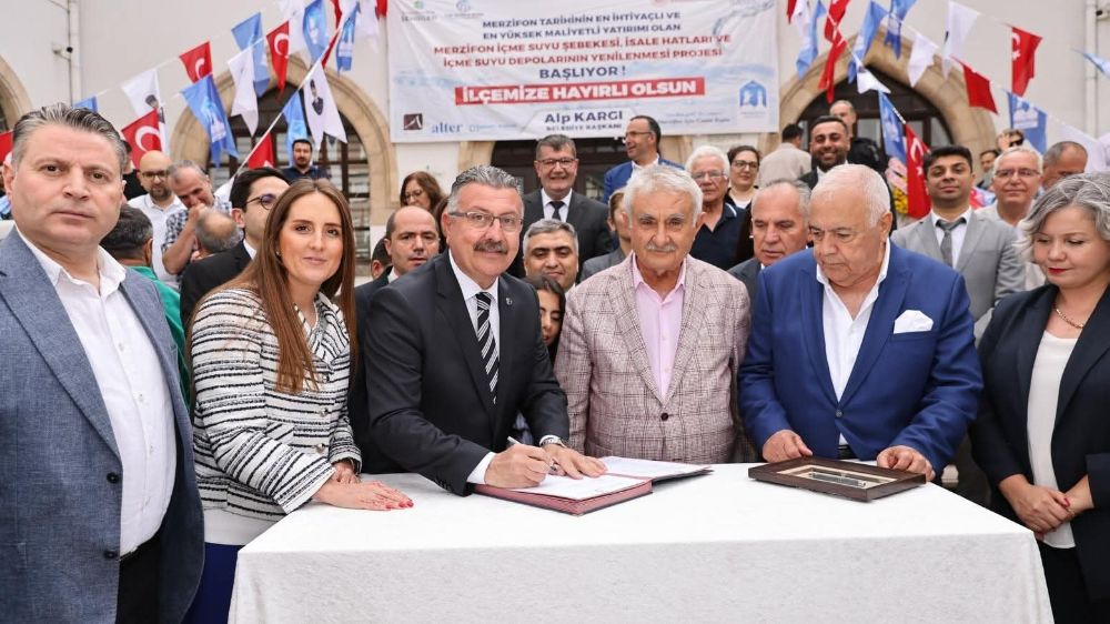 Merzifon'un içme suyu hattının yenileneceği projede imzalar atıldı
