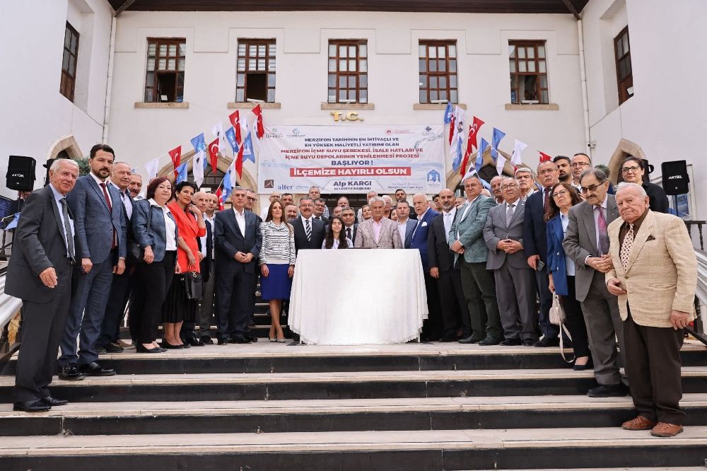 Merzifon'un içme suyu hattının yenileneceği projede imzalar atıldı