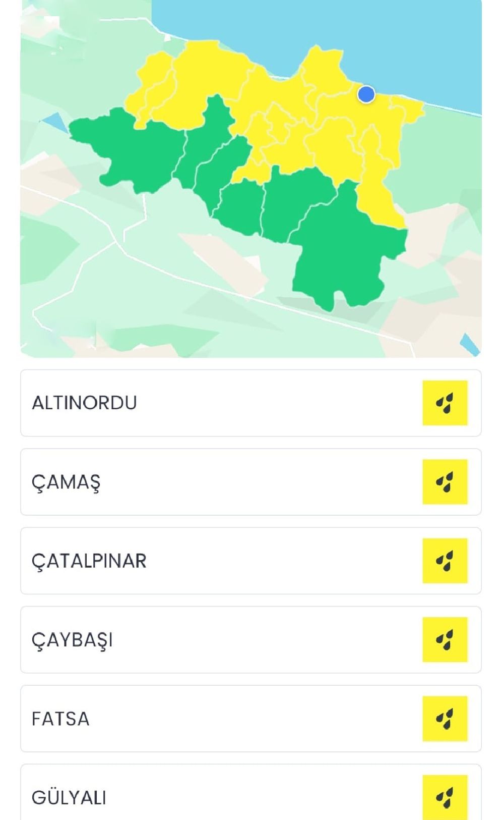 Meteorolojiden Ordu için ‘sarı kodlu’ uyarı