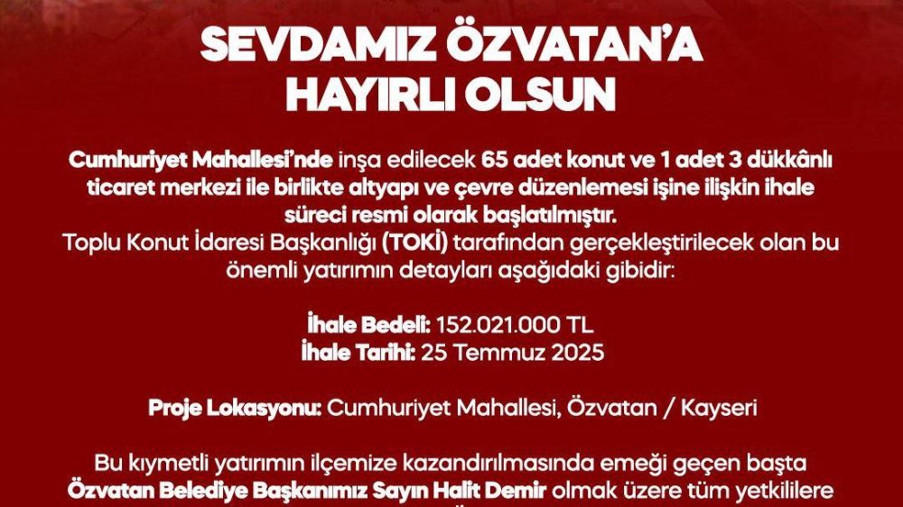 MHP’li Ersoy’dan Özvatan’a müjde