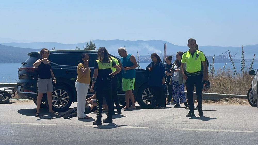 Motosikletinin kontrolünü kaybeden sürücü, kaza yaptı