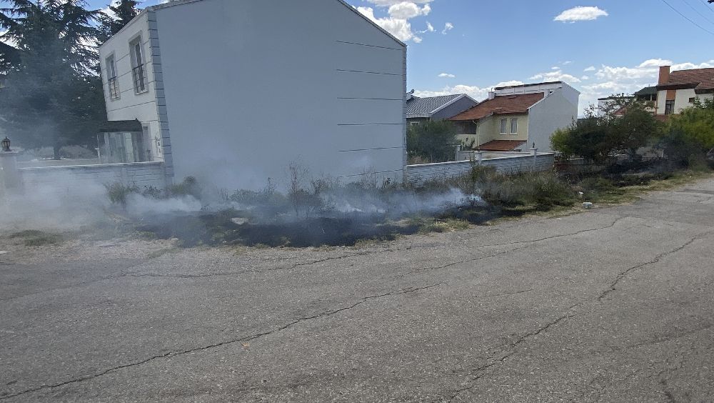 Otluk alanda çıkan yangın evlere sıçramadan kontrol altına alındı