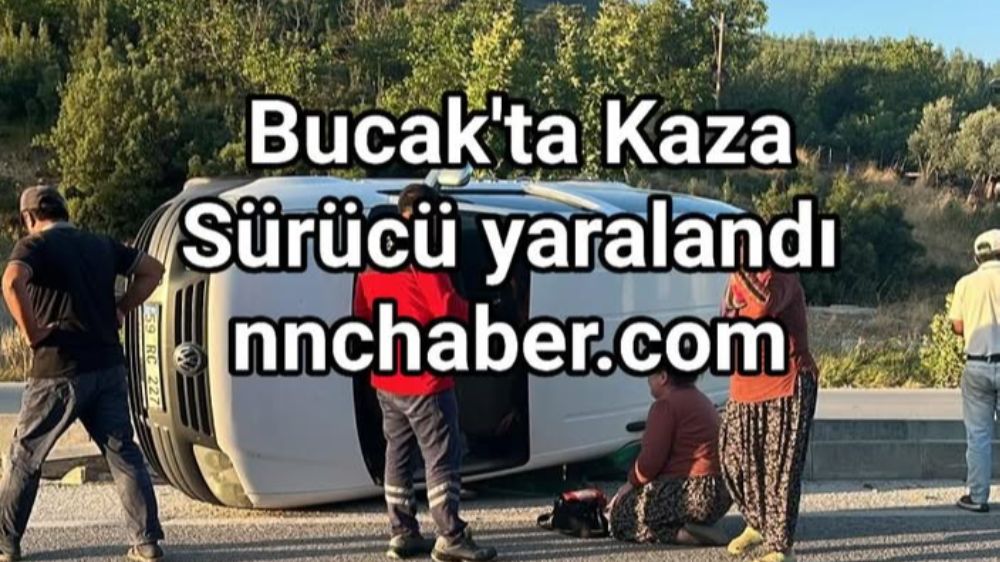 pazara geliyordu Bucak girişinde Araç devrildi sürücü yaralandı 