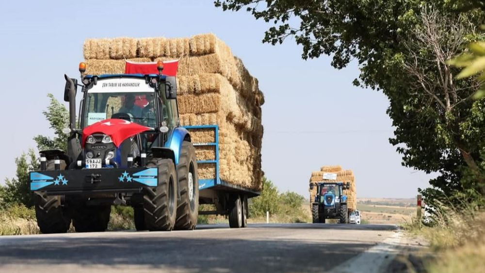 Şarköy'deki orman yangınında zarar gören üreticilere 150 ton saman yardımı