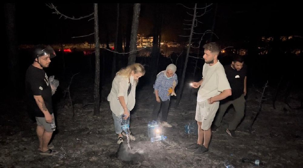 Tatlıses’in eski eşi Ayşegül Yıldız’dan yangın bölgesine ,Yıldız destek söndürme çalışmalarında böyle görüntülendi