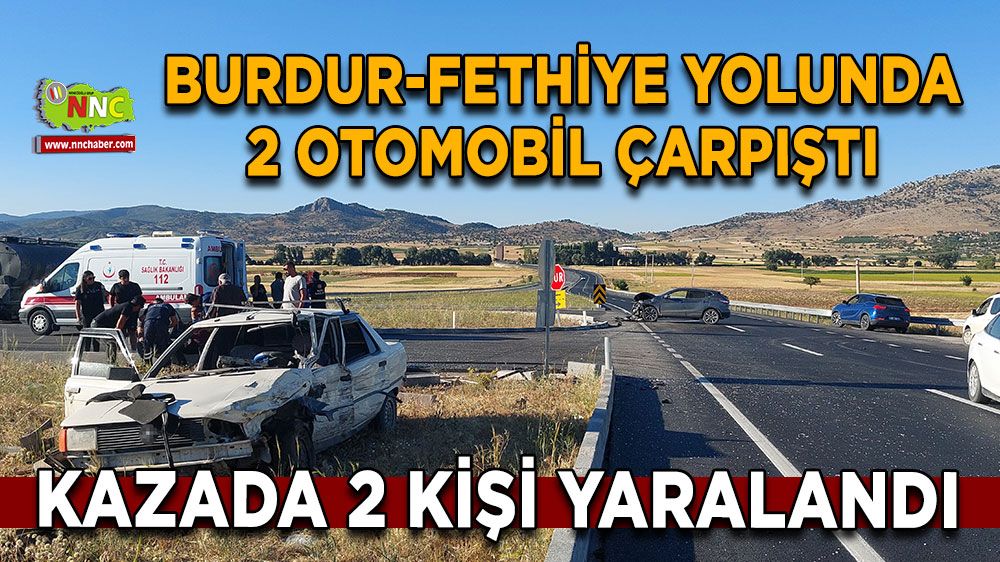 Tefenni-Fethiye yolunda korkutan çarpışma 2 kişi hastaneye kaldırıldı