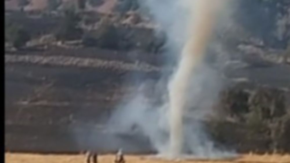 Tunceli’deki yangında çıkan hortum görüntülendi