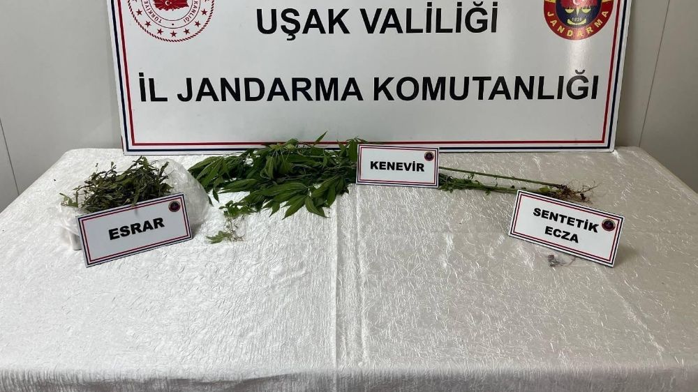 Uşak’ta jandarma ekiplerince uyuşturucu operasyonu